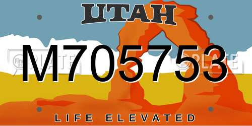 M705753 Utah License Plate