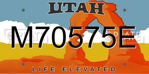 M70575E Utah License Plate