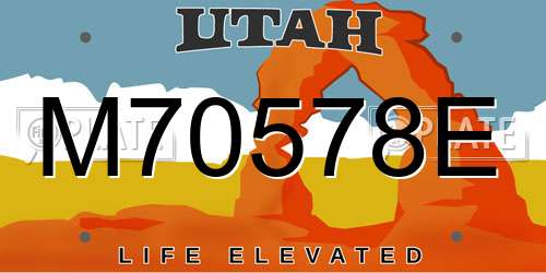 M70578E Utah License Plate