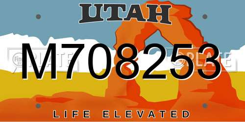 M708253 Utah License Plate