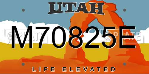 M70825E Utah License Plate