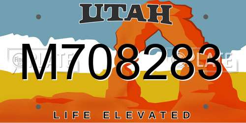 M708283 Utah License Plate