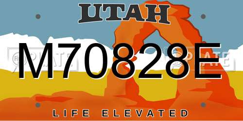 M70828E Utah License Plate