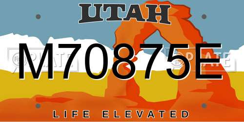 M70875E Utah License Plate