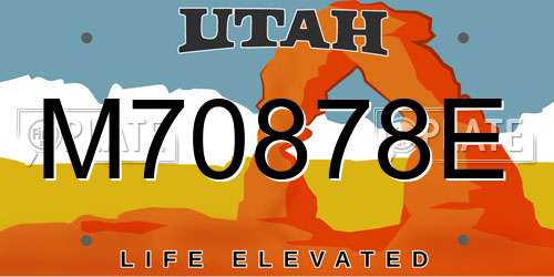 M70878E Utah License Plate