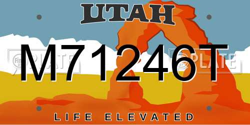 M71246T Utah License Plate