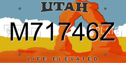 M71746Z Utah License Plate