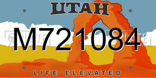 M721084 Utah License Plate