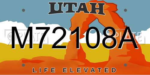 M72108A Utah License Plate