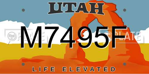M7495F Utah License Plate