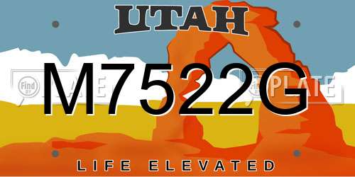 M7522G Utah License Plate
