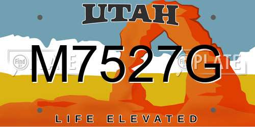M7527G Utah License Plate