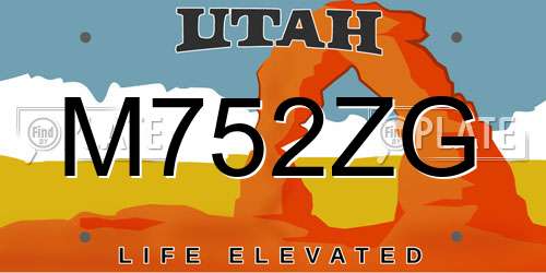 M752ZG Utah License Plate