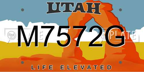 M7572G Utah License Plate