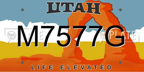 M7577G Utah License Plate
