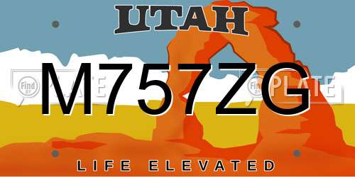 M757ZG Utah License Plate