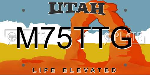 M75TTG Utah License Plate
