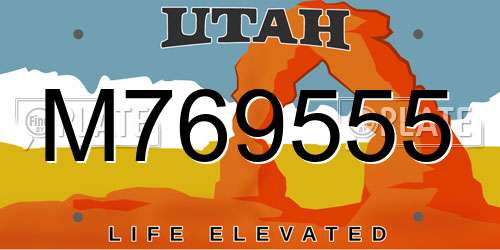 M769555 Utah License Plate