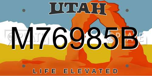 M76985B Utah License Plate