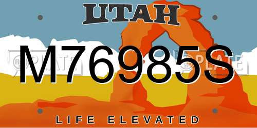 M76985S Utah License Plate