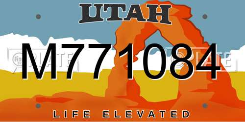 M771084 Utah License Plate