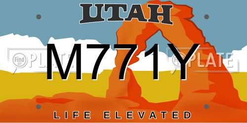M771Y Utah License Plate