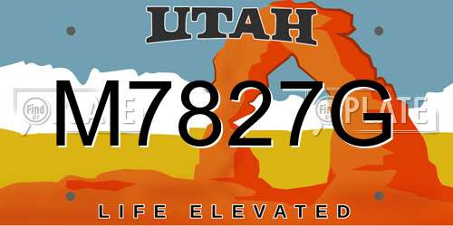M7827G Utah License Plate