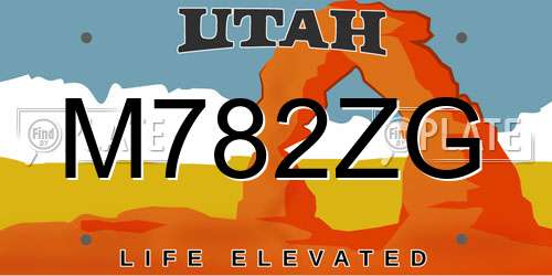 M782ZG Utah License Plate
