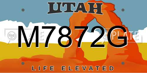 M7872G Utah License Plate