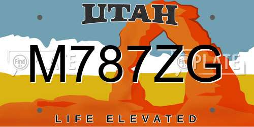 M787ZG Utah License Plate