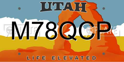 M78QCP Utah License Plate