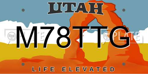 M78TTG Utah License Plate