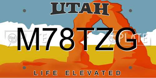 M78TZG Utah License Plate