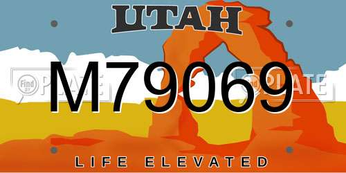 M79069 Utah License Plate