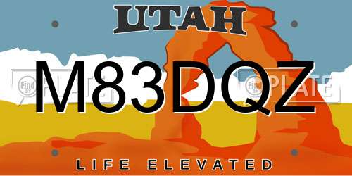 M83DQZ Utah License Plate