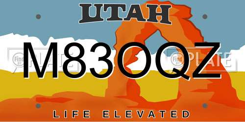 M83OQZ Utah License Plate