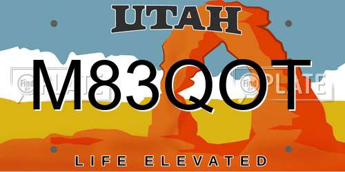 M83QOT Utah License Plate