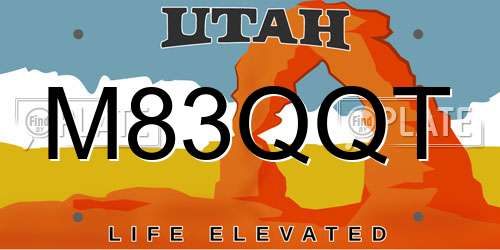 M83QQT Utah License Plate