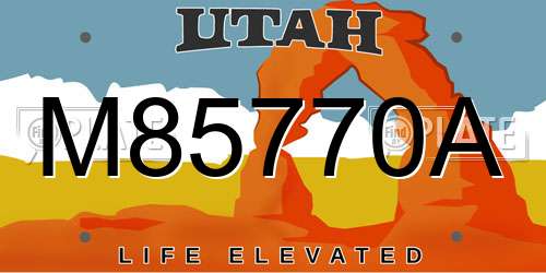 M85770A Utah License Plate