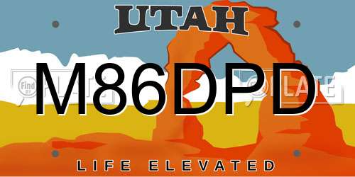 M86DPD Utah License Plate