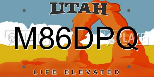 M86DPQ Utah License Plate