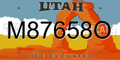 M87658O Utah License Plate
