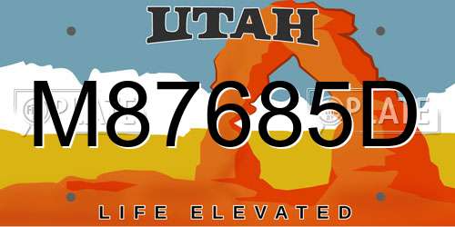 M87685D Utah License Plate