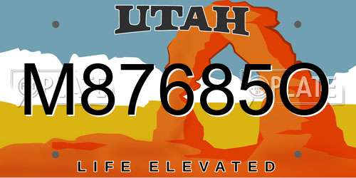 M87685O Utah License Plate