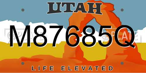 M87685Q Utah License Plate