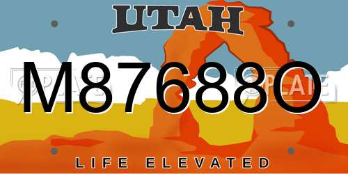M87688O Utah License Plate