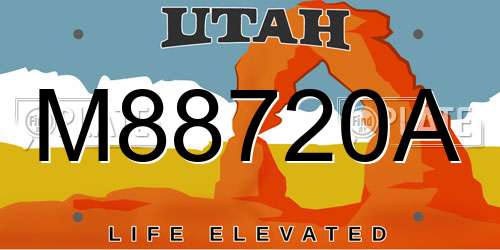 M88720A Utah License Plate