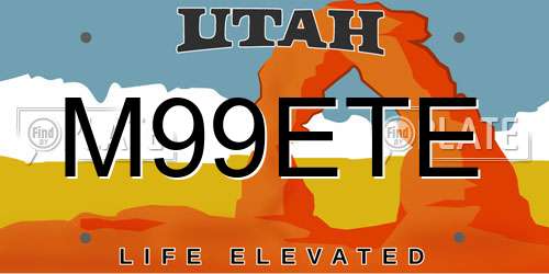 M99ETE Utah License Plate