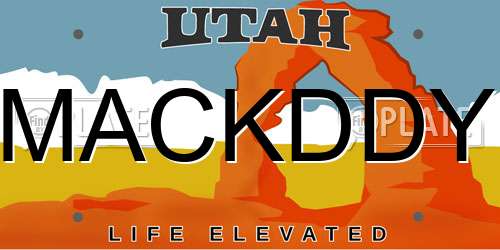 MACKDDY Utah License Plate