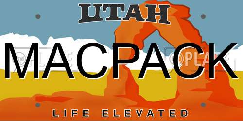 MACPACK Utah License Plate
